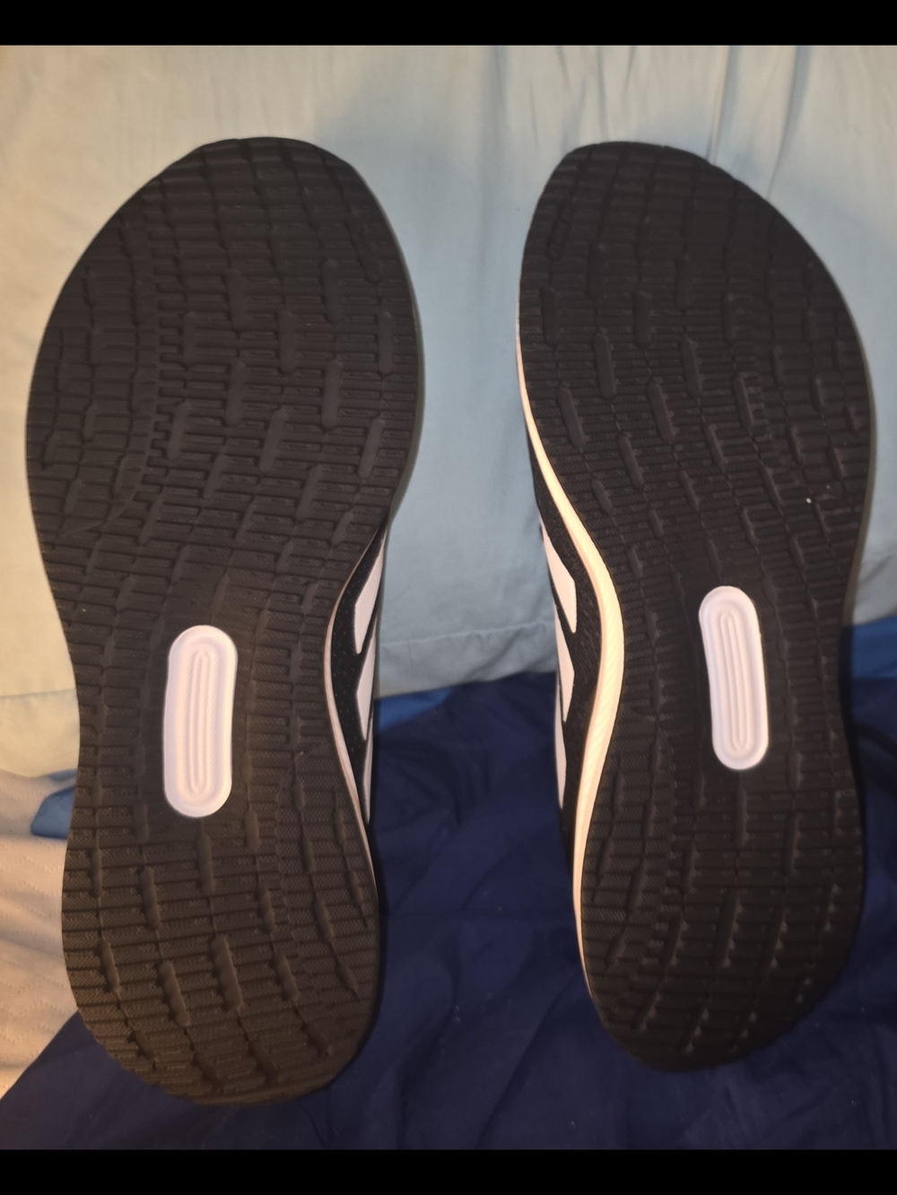 adidas Black Athletic Running Shoes with White Stripes - Picture 2 of 2